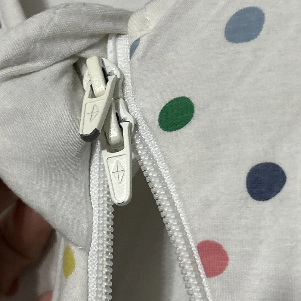 Kyte Baby Sleep Sack Small Rainbow Polka Dot White Bamboo‎ 1.0 Tog Unisex EUC